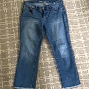 Old Navy Mid Rise Flare Frayed bottom jeans